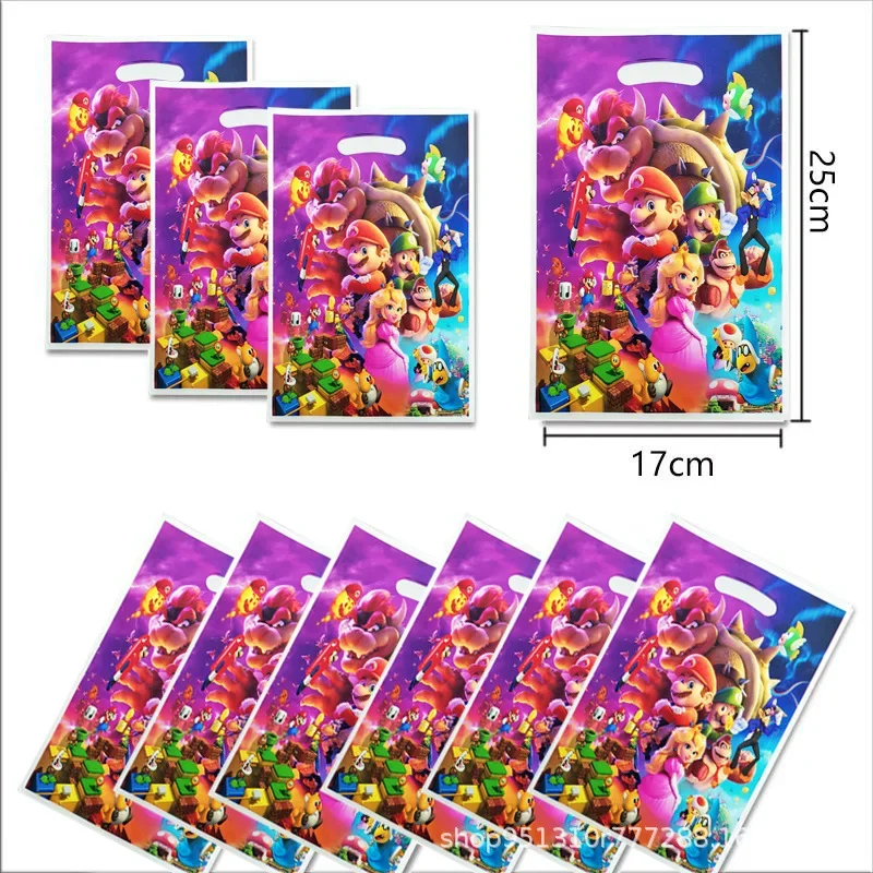 Super Mario Bros Gift Bags Anime Candy Bag for Girls Boy Birthday Party Decoration Cookie Package Bag Baby Shower Party Supplies