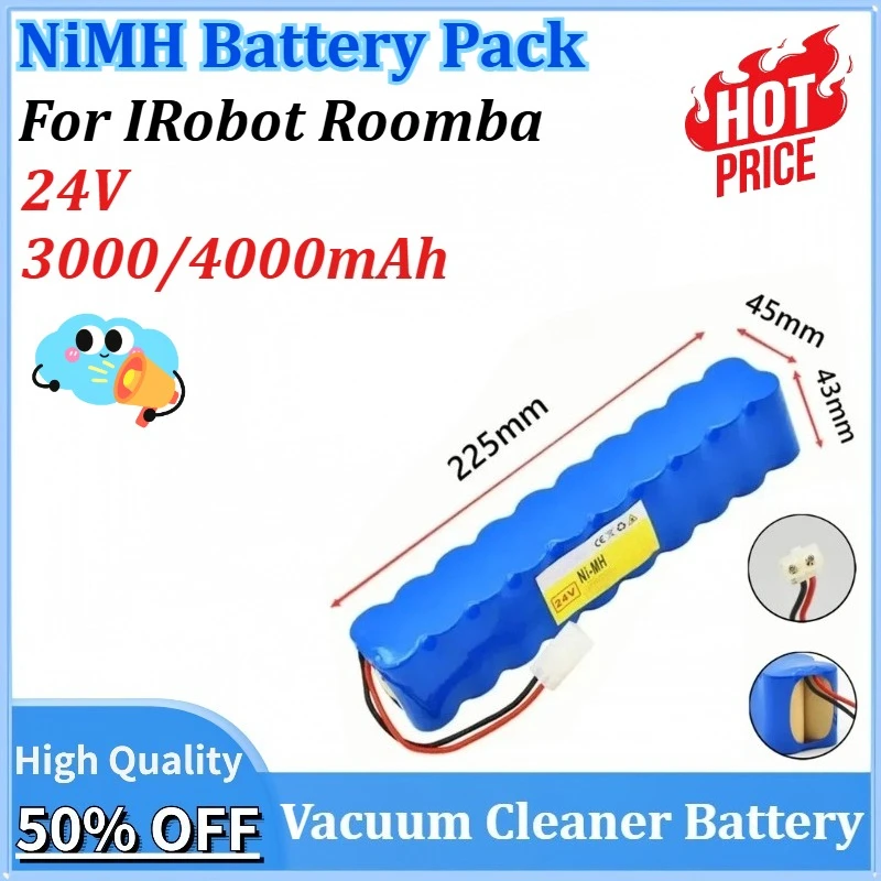 

New 24V 3000/4000mAh NiMH Battery Pack CD Vacuum Cleaner Actual for Besen Air Force Extreme RH8771WS RH877501 RH8779 RH877901
