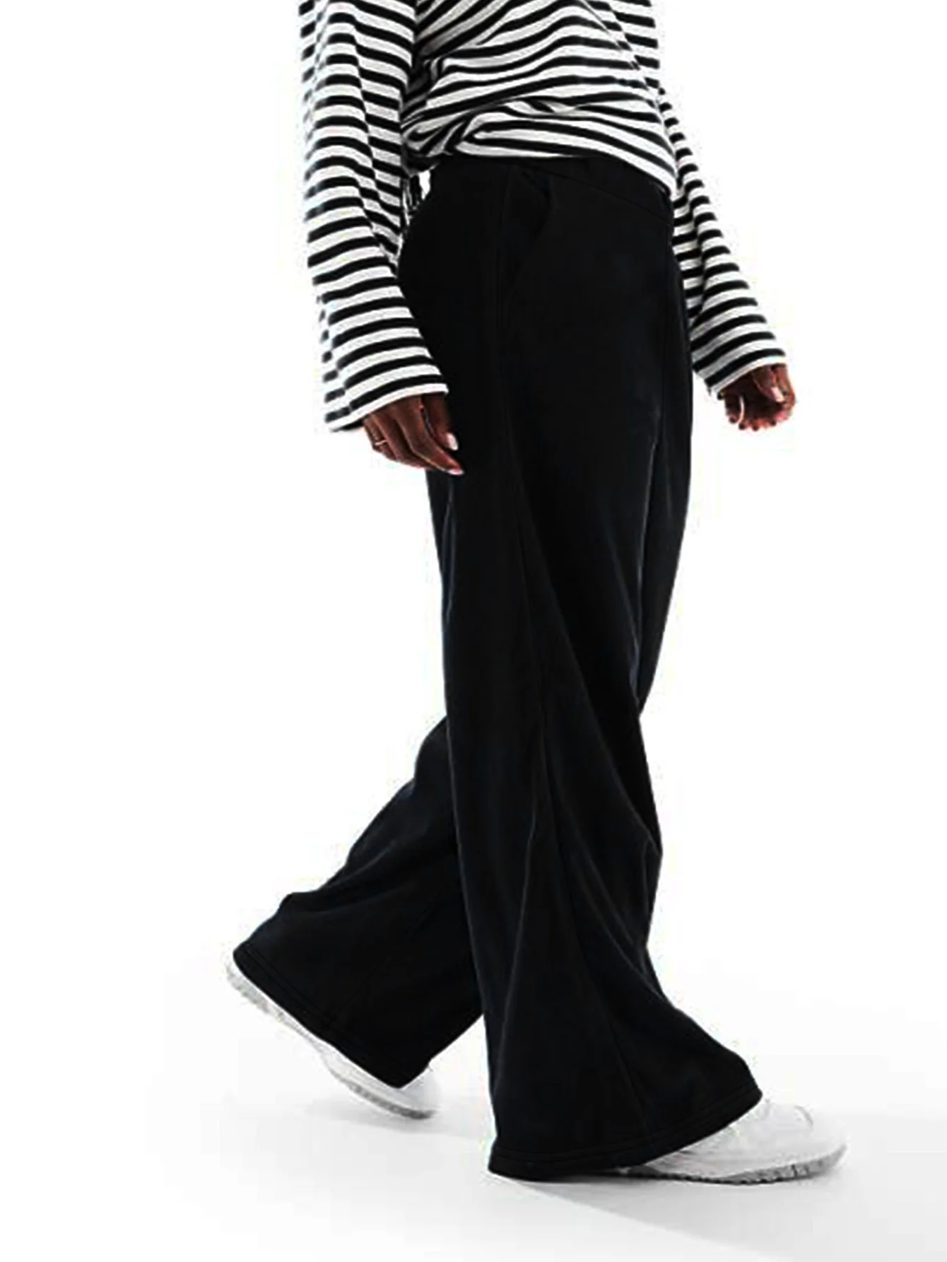 Lente en zomer nieuwe dames plus size Britse straat holle design modemodellen effen kleur losse broek