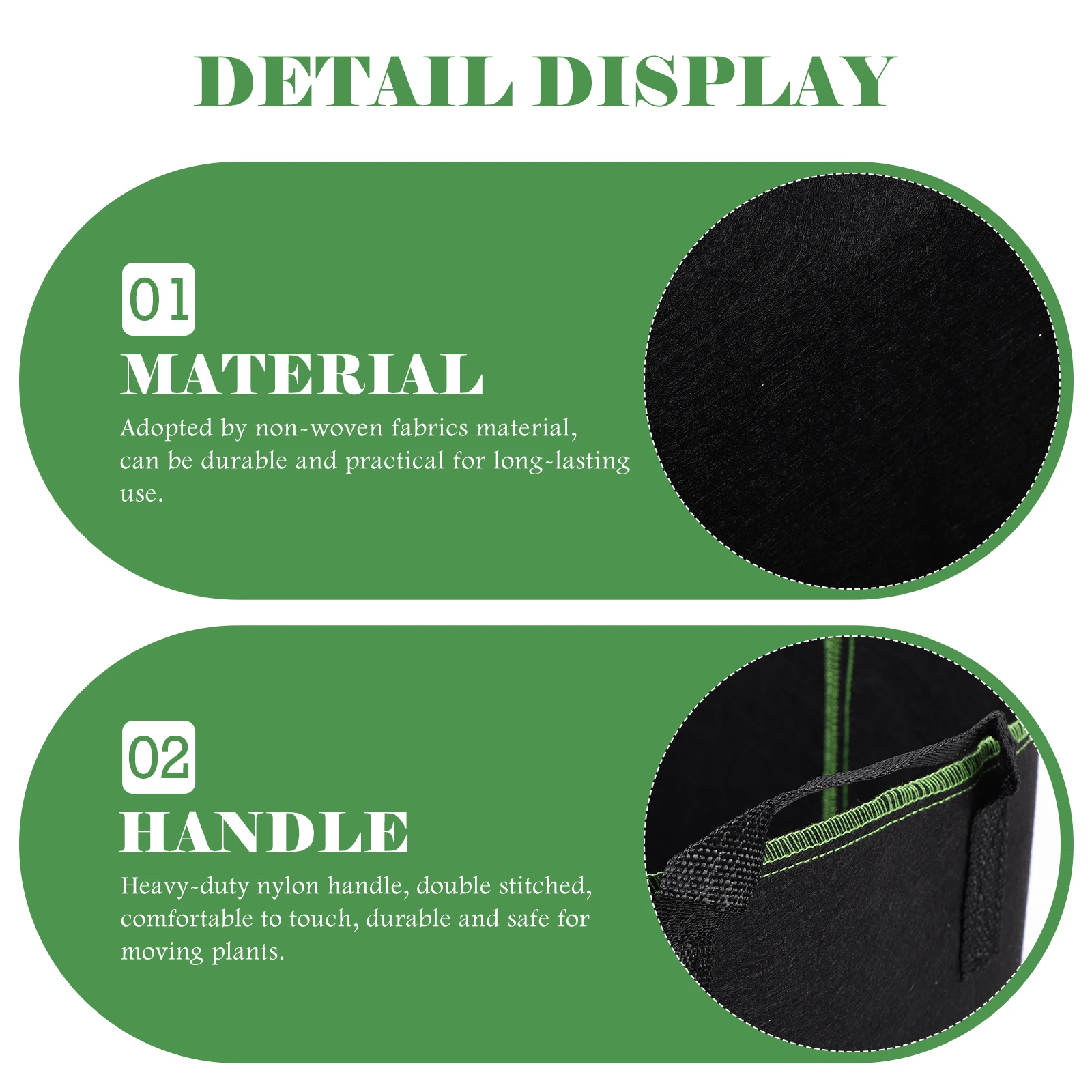 

5 Pcs Planting Bucket Seedling Bag Vegetables Aeration Nursing Bags Grow Non-woven Fabric Pots Nursery Flower Breathable
