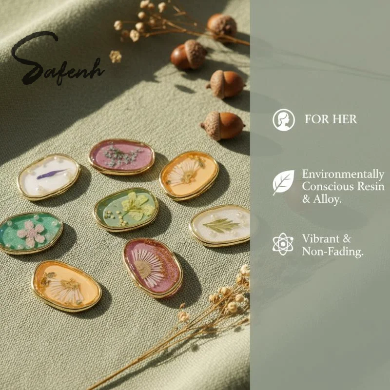 Pearl Oval Flowers Sand Granular Glue Green Leaf Pink Dried Flower Alloy Accessories Earrings DIY Jewelry Accessories