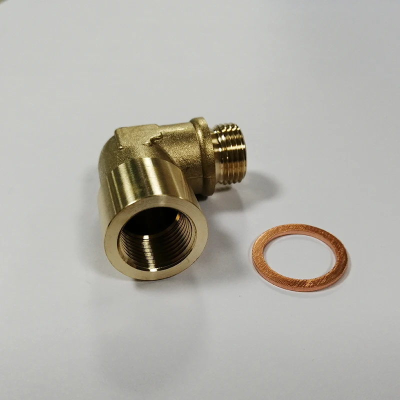 M18x1.5 90 Degree O2 Sensor Extender Bronze Exhaust Adapter CEL Fix Check Engine Light Eliminator