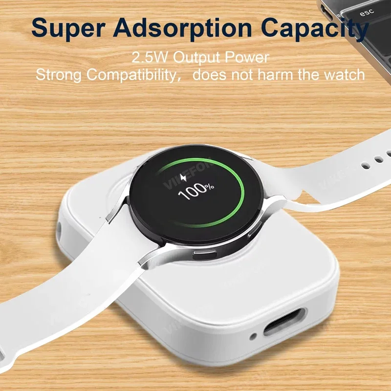 Portable Wireless Watch USB Type C Fast Charger For Samsung Galaxy Watch Ultra/7/6/6 Classic/5 Pro/5/4 /4 classic/3/Active2/1