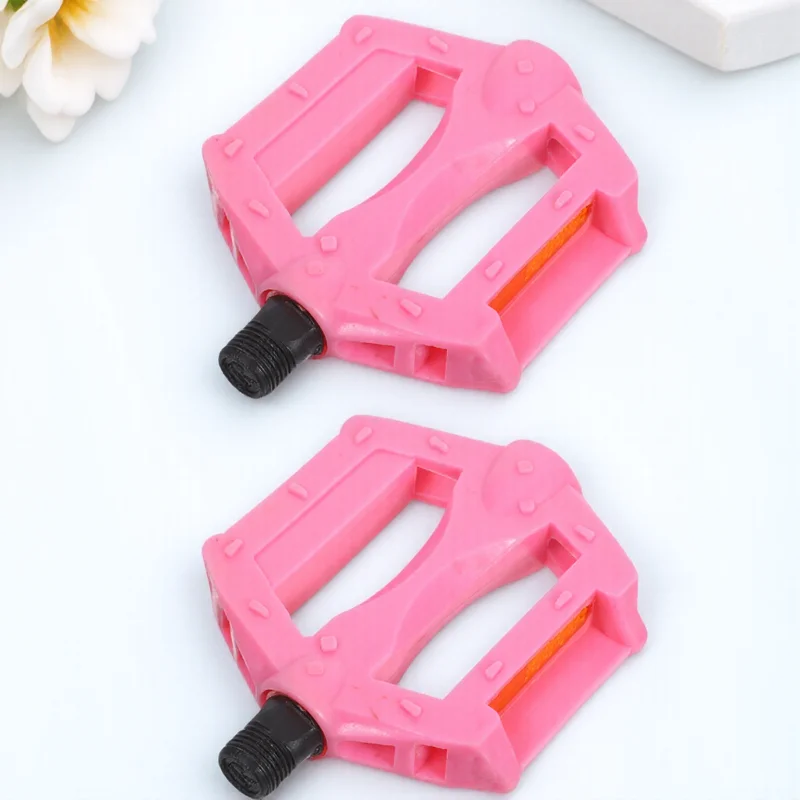 

1 Pair Kids Bike Replacement Durable Plastic Iron Flat Anti-Slip Pedals Central Axle For Mountain Toddler Road Bicycle Stable