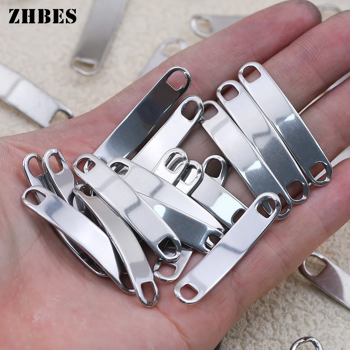 5/10pcs Stainless steel double-hole curved connecting plate Handmade DIY jewelry accessory material bracelet connecting piece