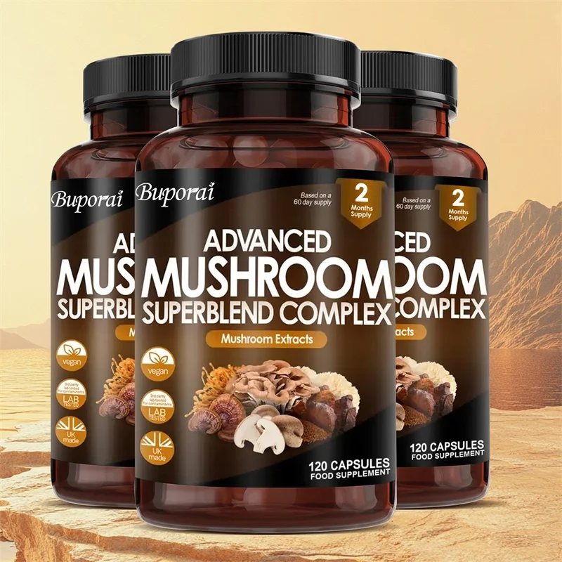

Advanced Mushroom Super Blend Complex - Immune Support, Enhanced Cognitive Function, Promoted Brain Health, Enhanced Memory