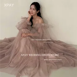 XPAY Sweetheart Blush Pink Korea Wedding Dresses A Line Princess Lace Sequins Bridal Gowns Custom Made Photos Shoot Bride Dress