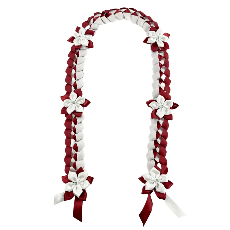 Wholesale 2024 New Graduation Leis features 6 floral decorations and bright colors, perfect for graduation ceremonies