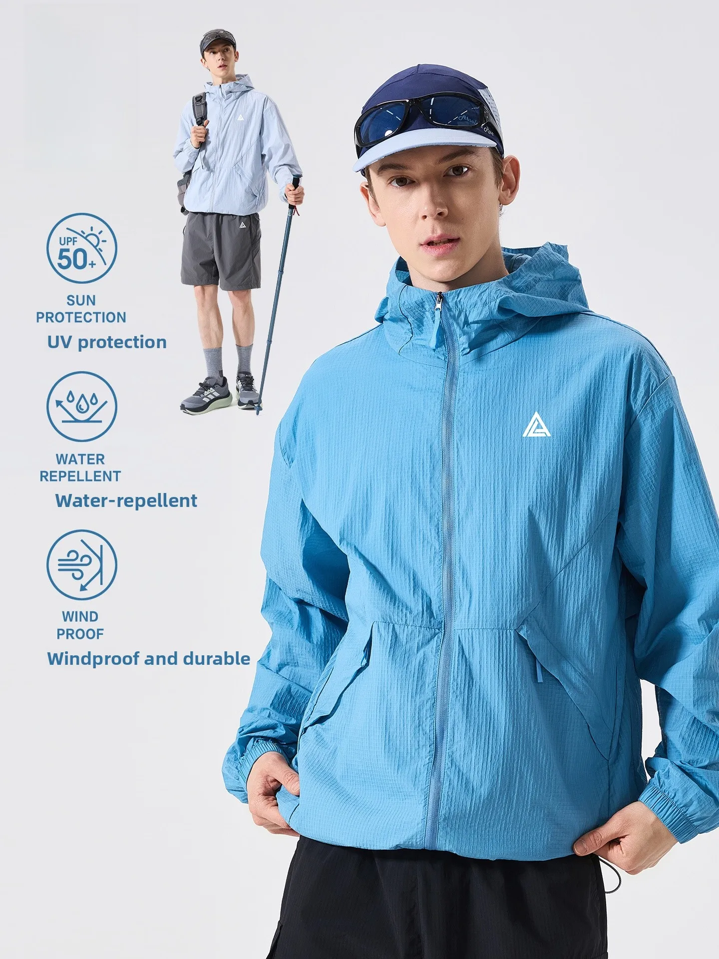 

LAZY DAY Outdoor Lightweight Quick Dry UPF50 Sun Protection Men's Climbing Sportswear Breathable Lightweight Sports Jacket