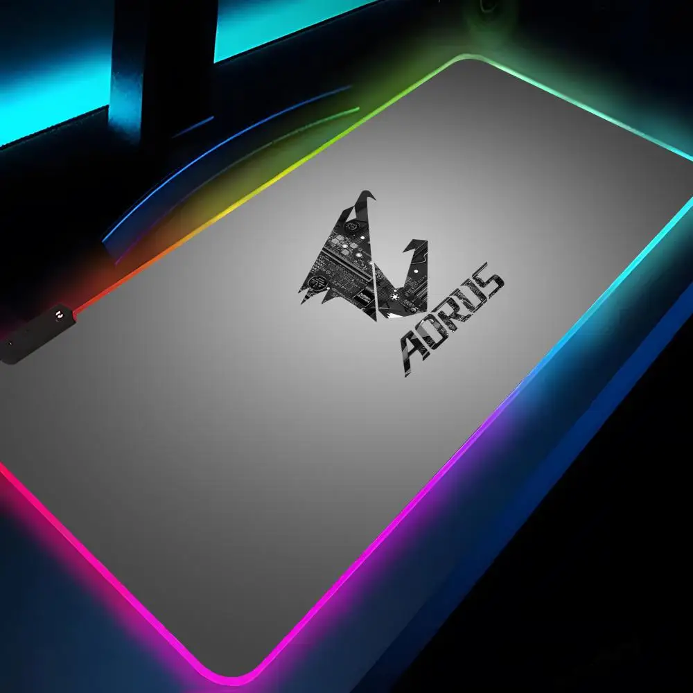 Aorus Large Mouse Pad Rgb Xxl Laptop Mat Gaming Mousepad Backlit Keyboard Gamer Girl Table Pads Desk