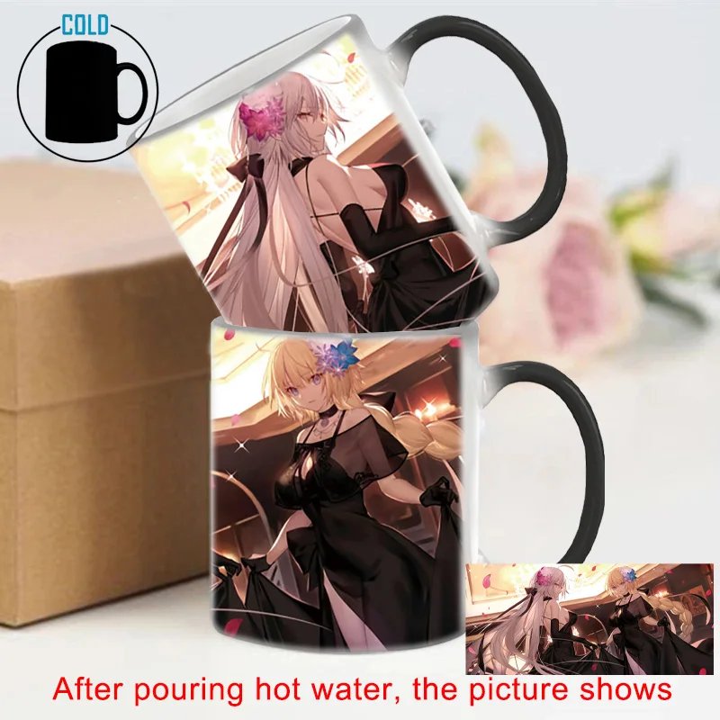 Black Dress Sexy Girl Mug BSKT-060 Color Change Coffee Mug Anime Ceramic Mugs Coffee Cups Sublimation Blanks Kawaii Cup Custom