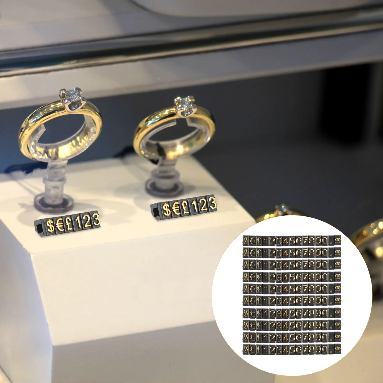 10 Pcs Price Tag Display Stand Labels Supermarket Jewelry The Sign Advertising Number Tags Plastic