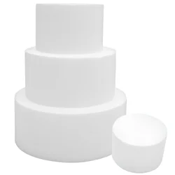 4pcs Round Foam Cake Dummies Cylinder Bakery Props Baking Molds Cake Display Tools Cake Decorating Practice Dummy Cake Models