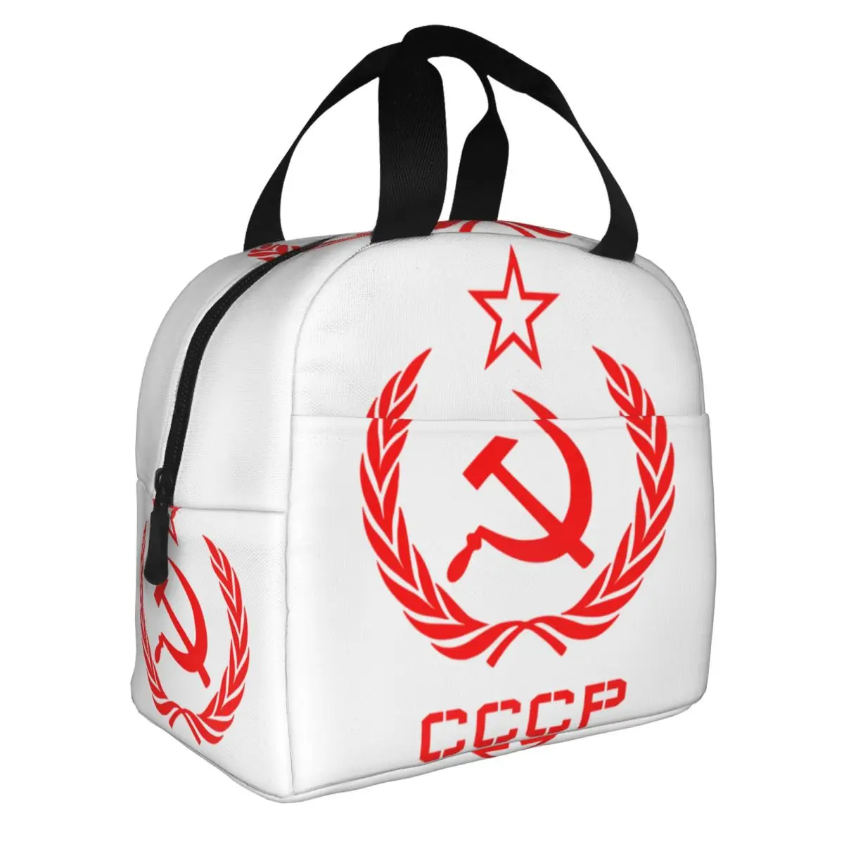 Russia Flag USSR Soviet Union Hammer Sickle CCCP Insulated Lunch Tote Bag Women Resuable Thermal Cooler Bento Box Work Travel