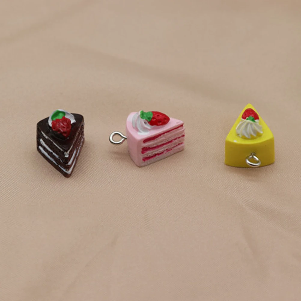 

30pcs Cake Pendant Accessories Diy Cake Jewelry Making Supplies Keychain Charms Small Durable Lightweight Metal Crafts Charms