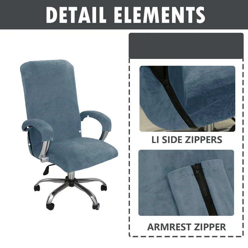 Office Computer Desk Chair Covers Armchair Protector Black Blue White High Quality Housse De Chaise Includ Armrest Gamer Covers