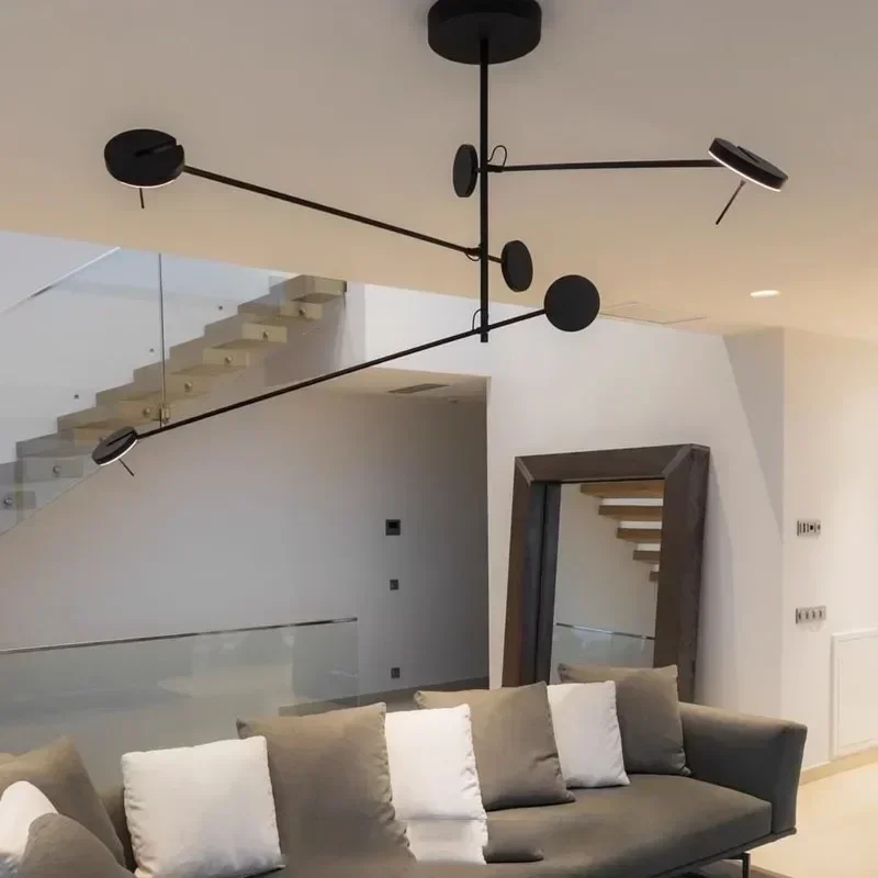 

Creative Led Chandelier Black Lustre Adjustable Indoor Lightss Hanging Lamp Living Room Dining Room Lightsing Fixtures