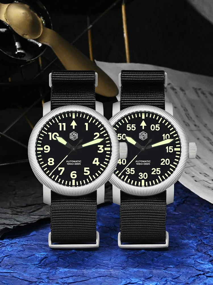 San Martin New 40mm Retro Watch YN55 Automatic Mechanical Fashion Simple Style Men Wristwatch 100m Waterproof C3 Luminous SN0143