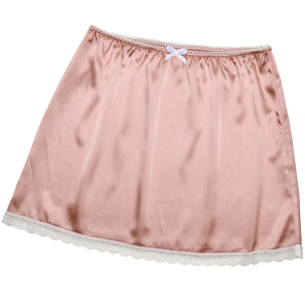 

Solid Satin Lace Short Skirt Woman Sexy High Waist Skirts Women Streetwear Summer Girls Clothes