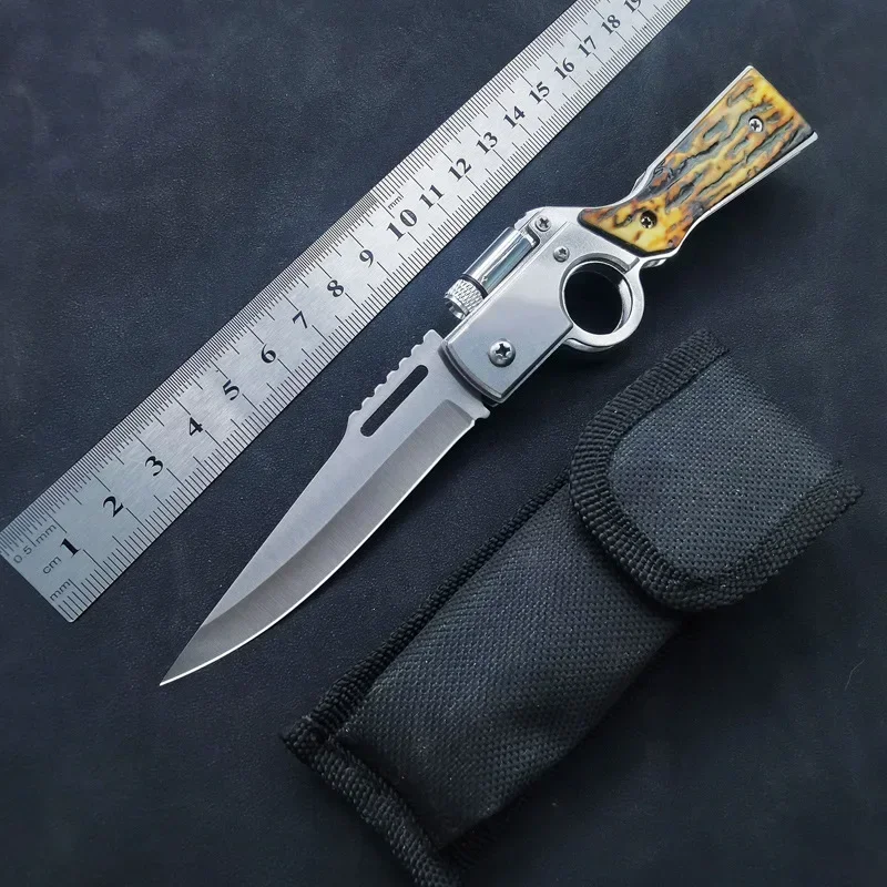 

New Camping AK Model Outdoor Self Defense Folding Knife High Hardness Portable Survival Steel Military Tactical Knives for Men