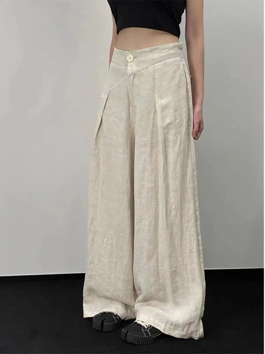 

2025 Spring Autumn New Women's Trousers Bell Bottoms Loose-Fit Layered Skirt Minimalist Style Fashionable Clothing