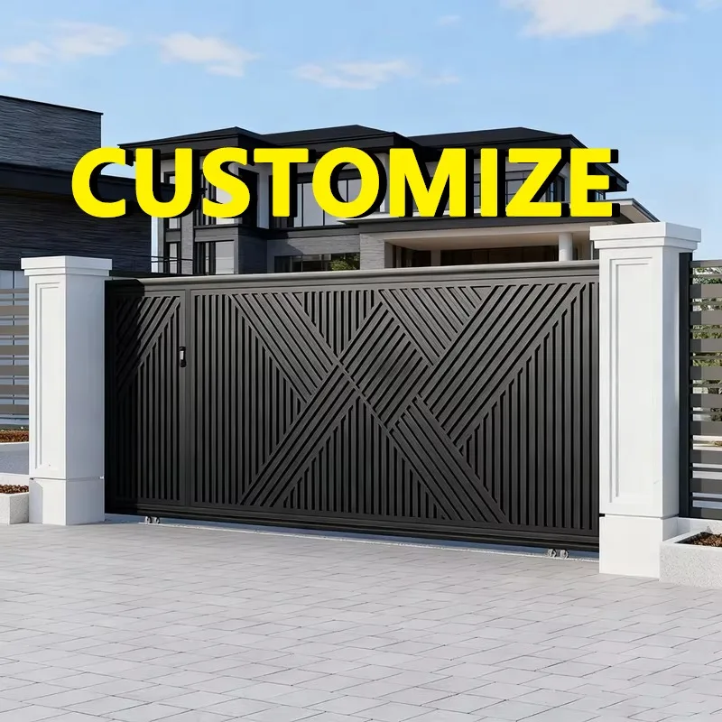

Any Size Custom Aluminum Cantilever Sliding Gate Automatic Residential Driveway Security Privacy Heavy Duty Waterproof Rustproof