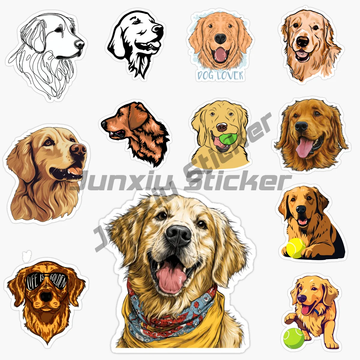 

Golden Retriever Car Sticker Vinyl Self-adhesive Decorative Decal