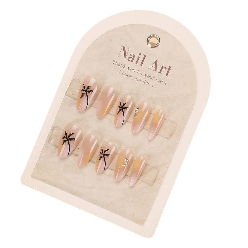 

Wear Nail Premium Sense Autumn Coconut Contrast Color Nail Patch Removable Spice Girl Fake Nails