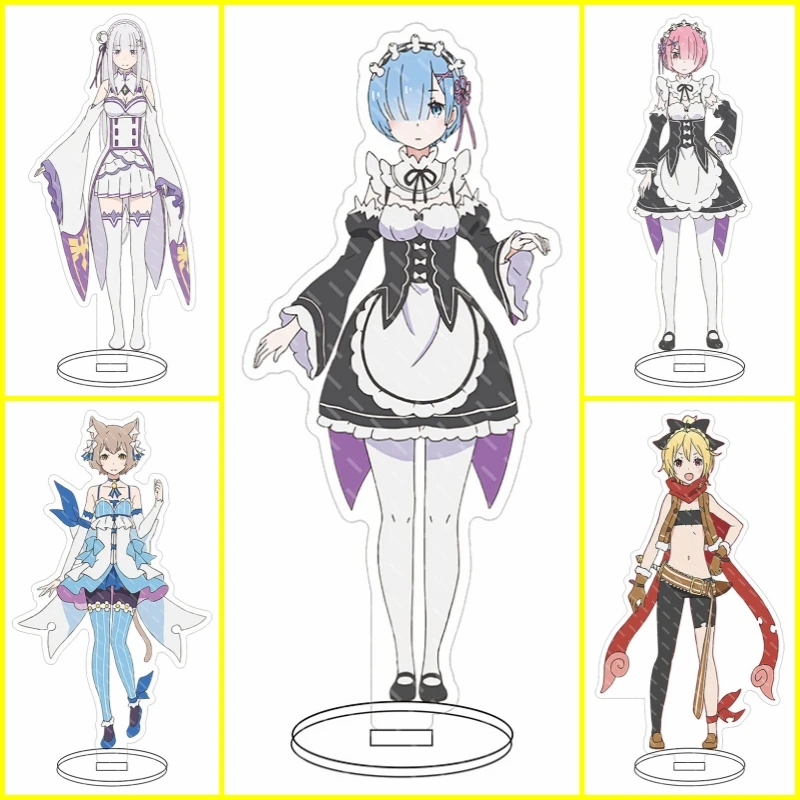 

Anime Re Zero Starting Life in Another World Acrylic stand Rem Ram figure Stand Plate Cosplay Prop Decor Cartoons present Gifts