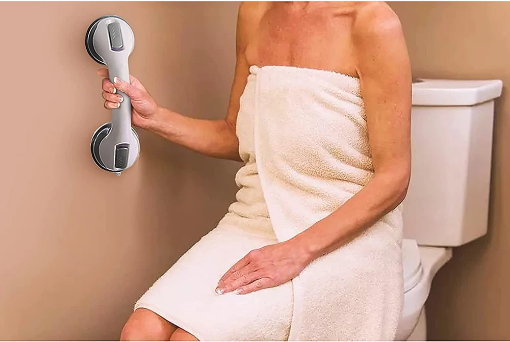 Duschgriff, Sicherheits-Helfgriff, rutschfeste Unterstützung, Badezimmer, Toilette, sicherer Haltegriff, Griff, Vakuumsauger, Saugnapf, Handlauf – Detail 15