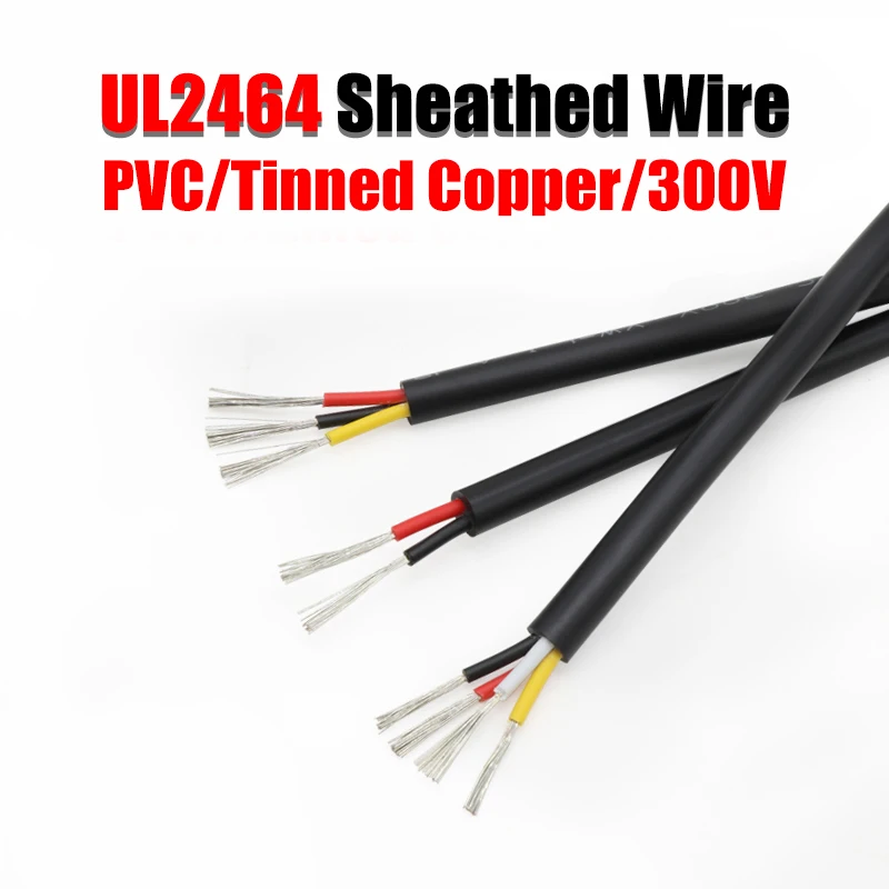 

2/5/10M UL2464 28AWG Sheathed Wire Cable Channel Audio Line 2 3 4 5 6 7 8 9 10 Cores Insulated Copper Cable Signal Control Wire