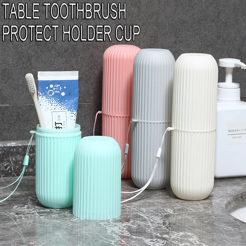 Table Toothbrush Protect Holder Cup Case Travel Camping Storage Box Organizer Travel Toiletries Storage Cup New Creat 1/4Pcs