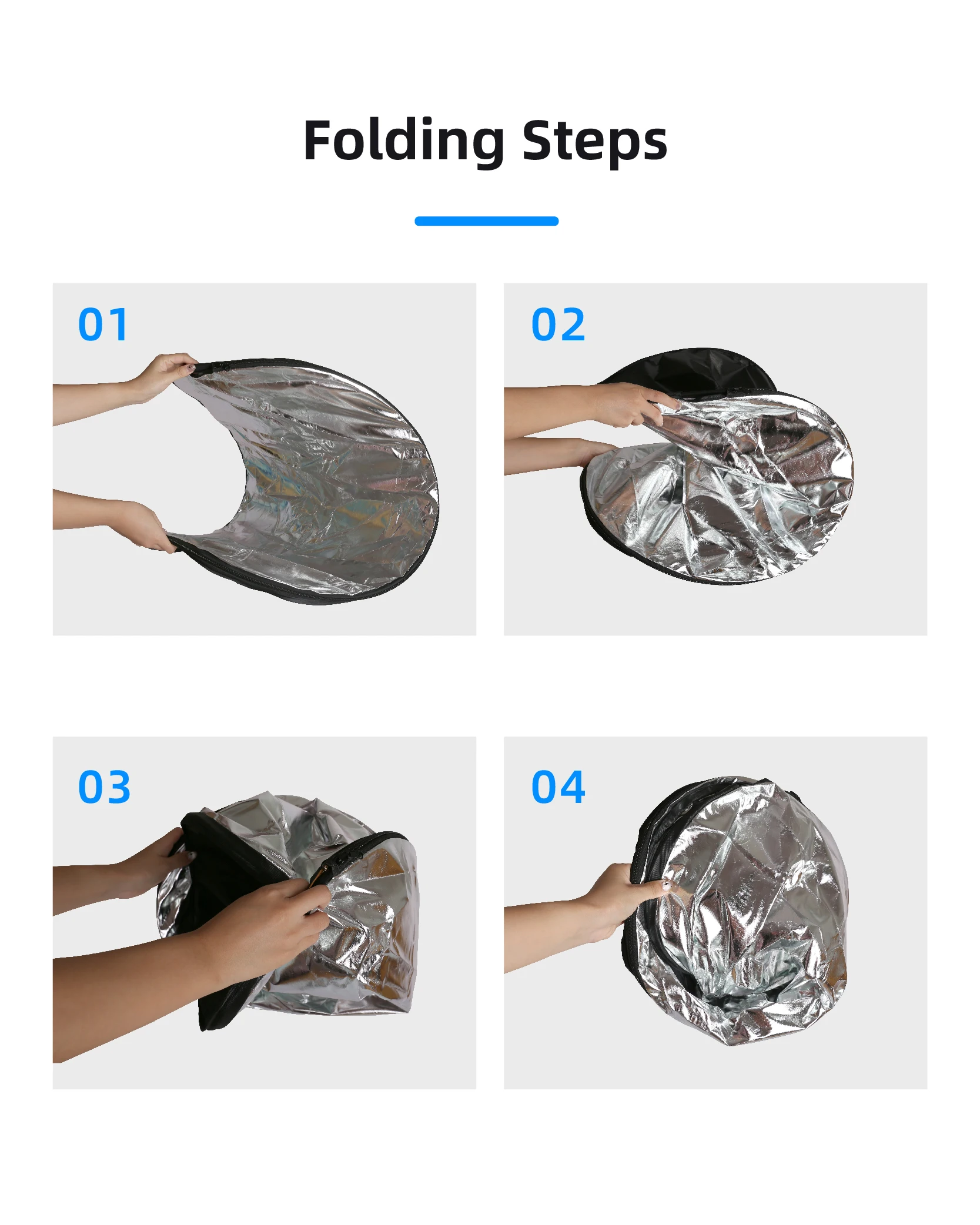 RF02 24-Zoll-Reflektor 5in1 60X90CM 90X120CM 2in1 Silber Weißgold Tragbare zusammenklappbare weiche leichte runde Fotografie für Studio 7in1