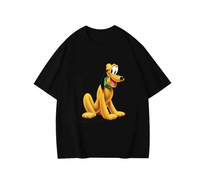 2025 Disneyland Cotton Short-sleeved T-shirt Cartoon Pluto Summer Top Tees Tops Unisex Cotton Short Sleeve High Street