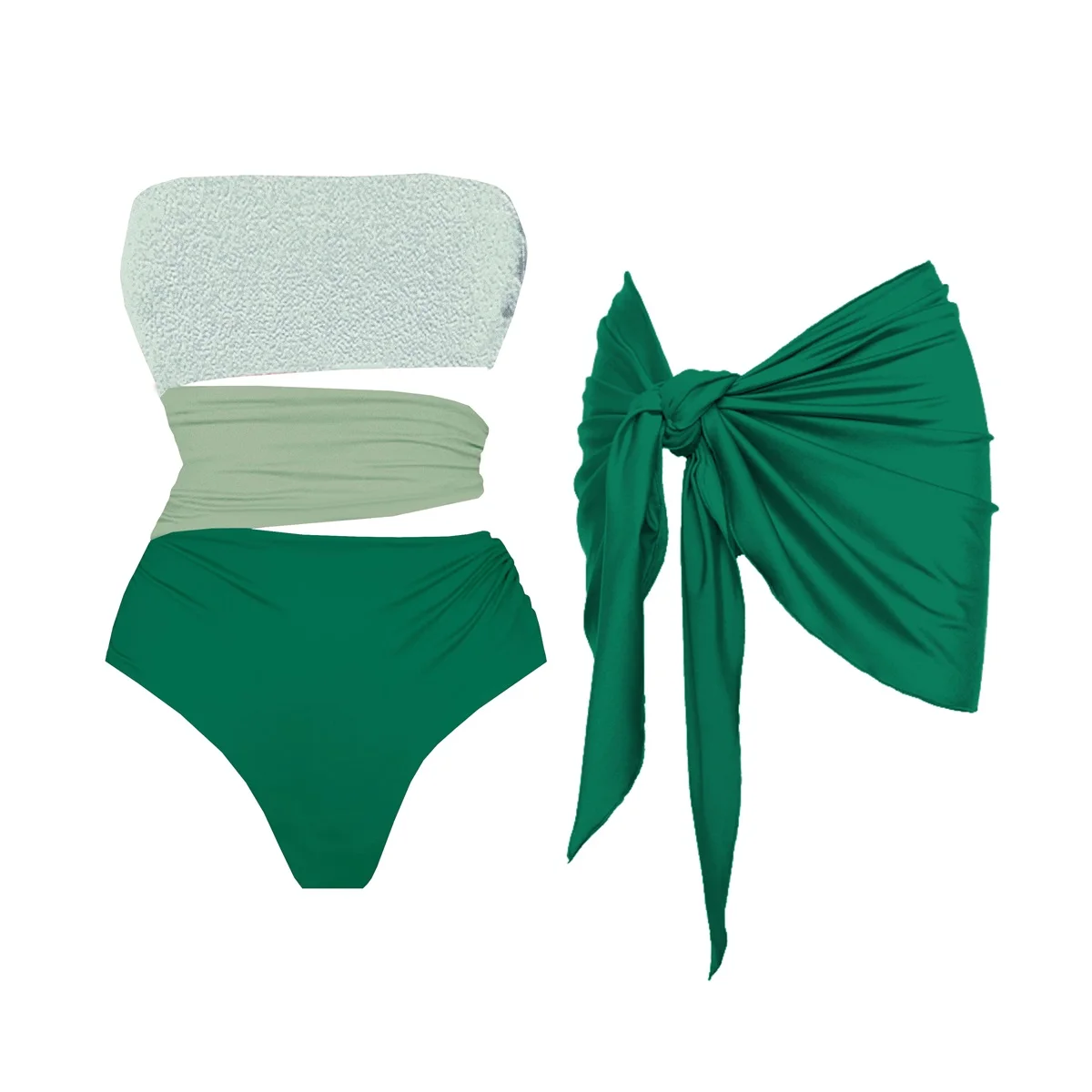 2 قطع العصابة Biquini مع التستر مثير النساء ملابس السباحة 2026 ملابس السباحة رفع بِدل السباحة الإناث جوفاء ثوب السباحة بحر