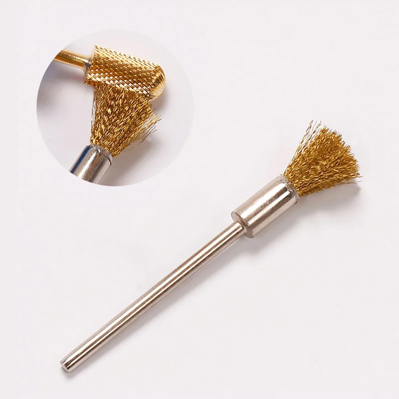 1 pc broca do prego escova de limpeza portátil elétrica manicure brocas fio cobre broca brusher cleaner diy acessórios da arte do prego