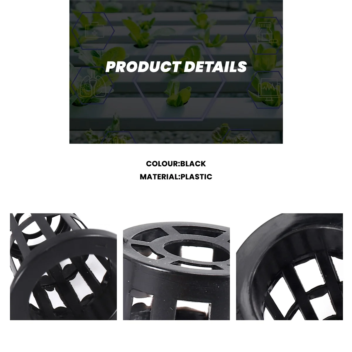 جديد 100 حزمة 1.77 بوصة صافي الكؤوس مشقوق شبكة واسعة الشفاه تصفية النبات صافي وعاء دلو سلة للزراعة المائية Aquaponics بساتين الفاكهة