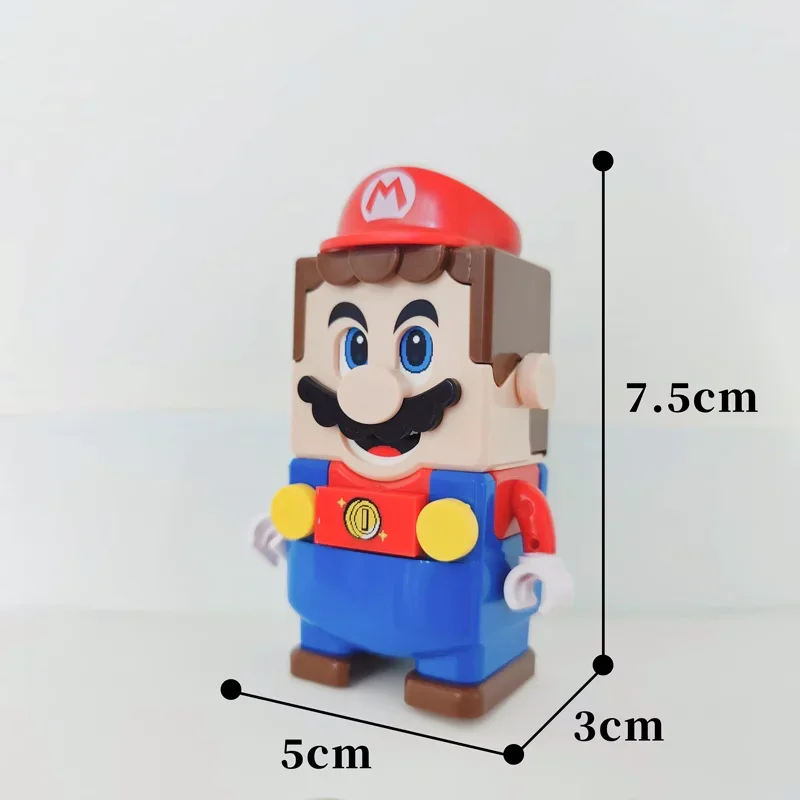 Bloques de Super Mario Bros, bloques de construcción de Luigi, figuras de juguete de acción, juguetes de ensamblaje, caja de marca, muñecas, regalos