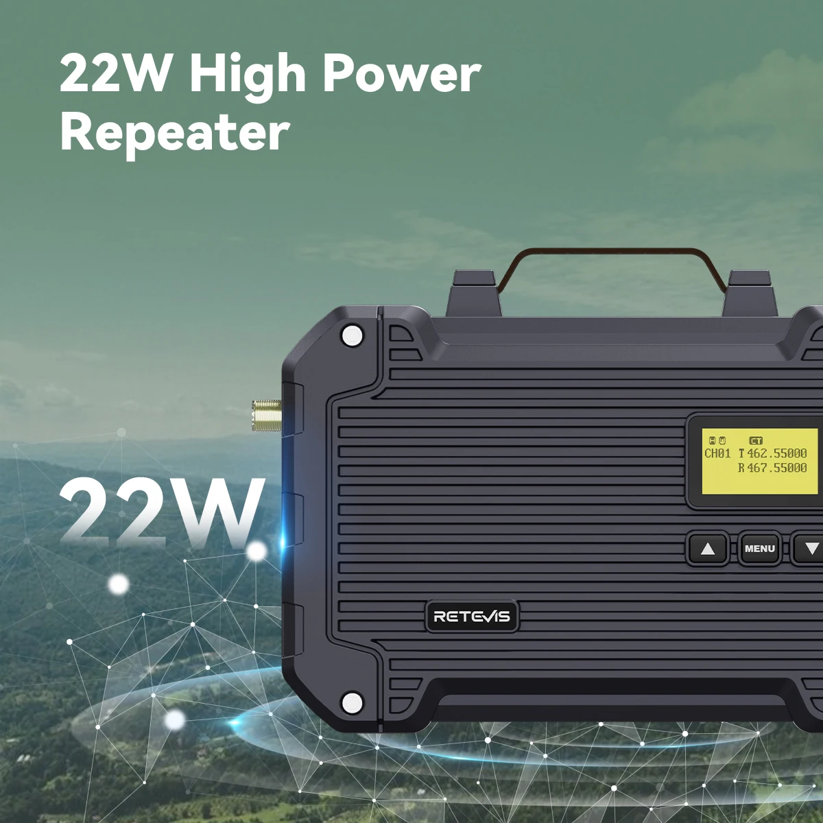 Retevis RT97L Analog Repeater Walkie Talkie GMRS Langstrecken-tragbares Zwei-Wege-Radio Leistungsstarke Toextend-Kommunikationsreichweite – Detail 7