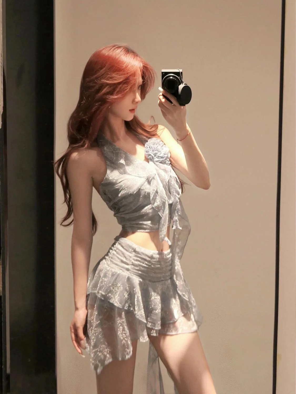 

Summer New Vaion Sle Pure Desire Slim Fit Top And Bal f Skirt Two Piece Set Polyester ort Sve V Ne Zipper