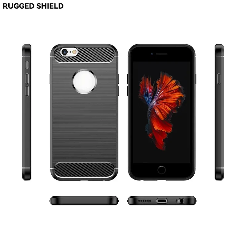 Carbon Fiber Silicone Frosted Case for iPhone6/6s/6 plus/6s plus Soft Shockproof Anti fingerprint ultra-thin full package Cover