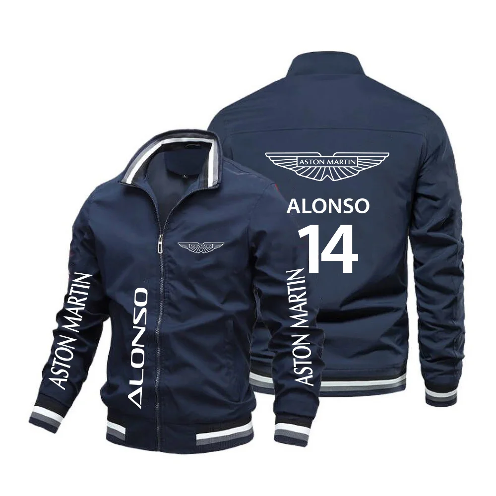 

Aston Martin New Man Motorcycle Jacket Spring Autumn Outdoor Sports Lady Zipper Coat Fashion Printing Windproof Jacket