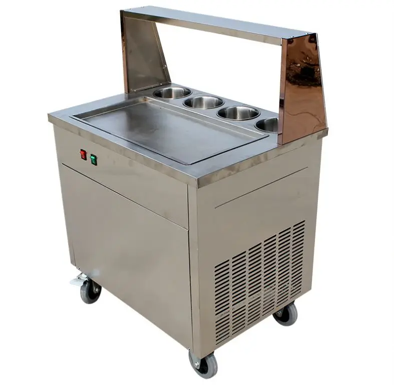 cheap thailand pan fried fry ice cream ice-cream frying roll making machine price with single or double pan for ice cream roll