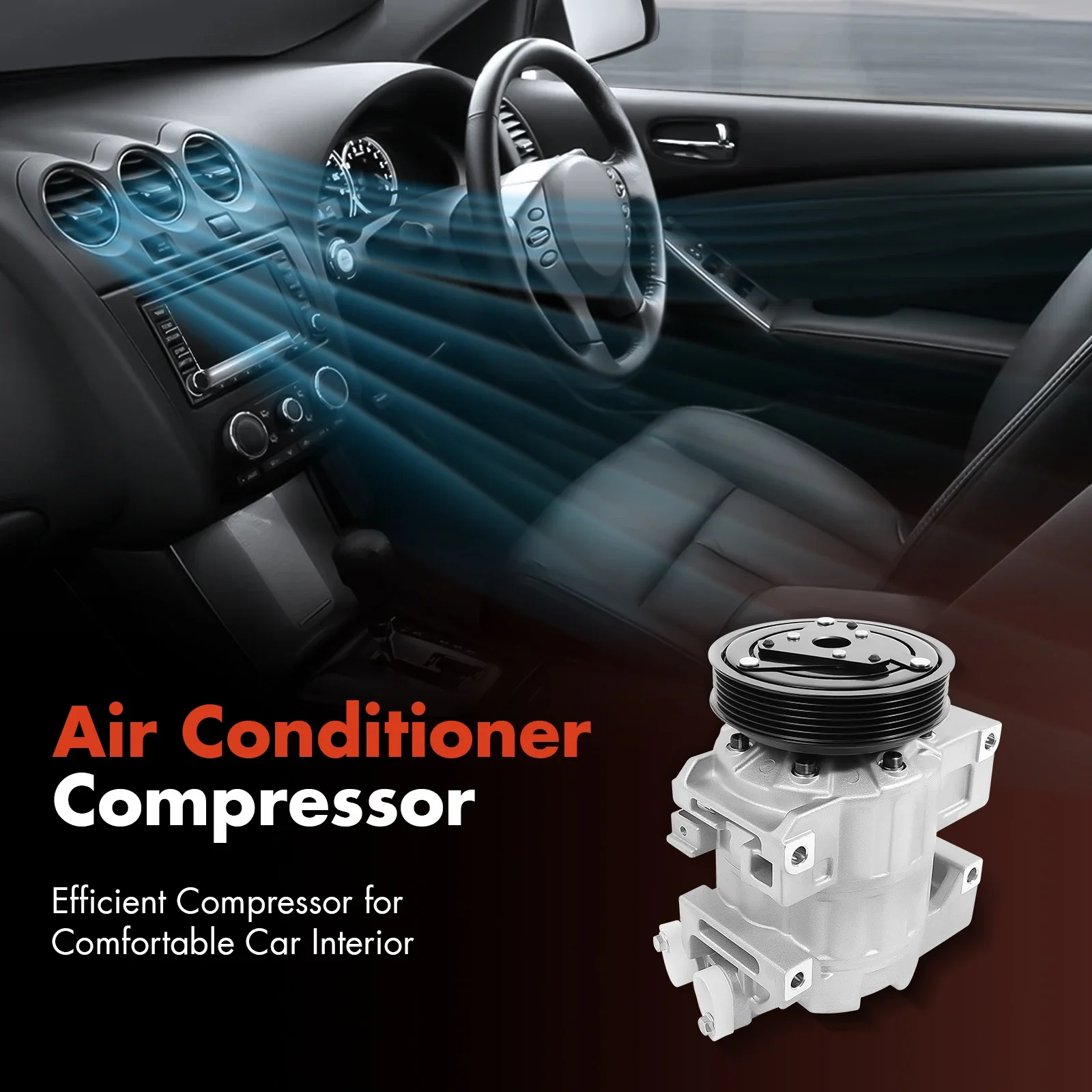 Compressor de ar condicionado automático a/c compressor ac apto para 2007-2012 nissan altima/sentenra 2.5l acessórios do carro