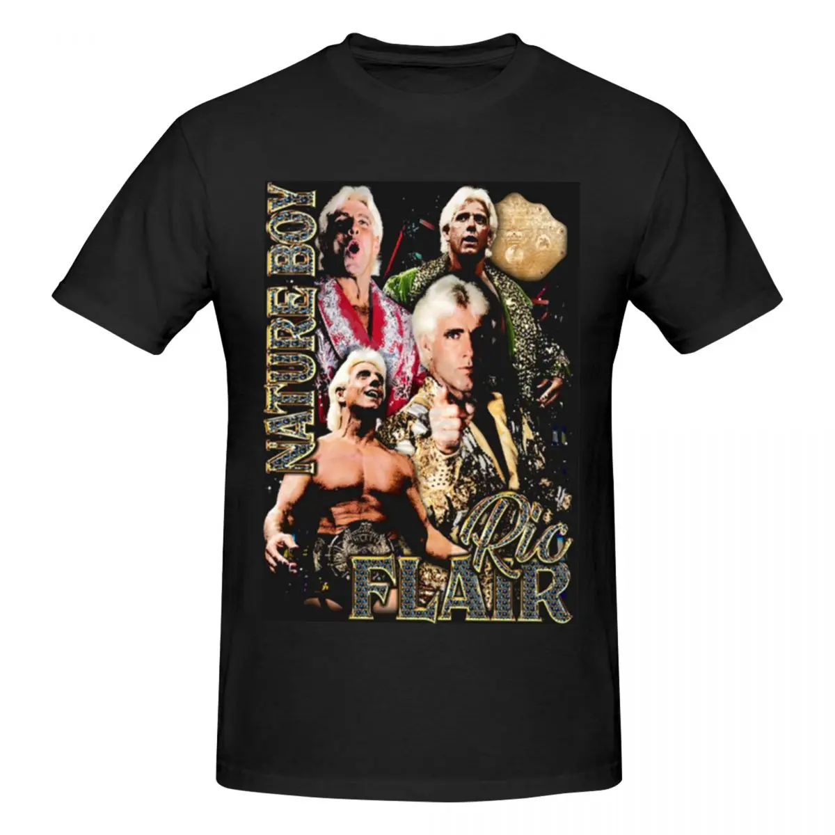 Ric Flair Nature Boy Men T-Shirt Classic Oversized T Shirts Men's O-Neck Cotton Tees Short Summer Male