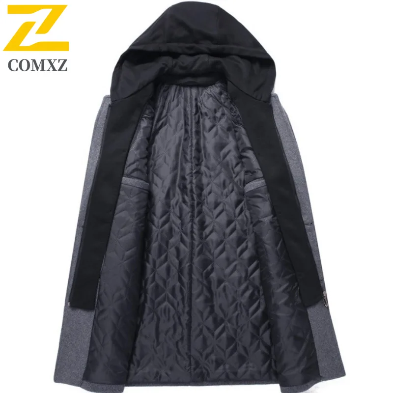 COMXZ メンズ フード付きブレッドジャケット 軽量 クラシック ルーズ プレッピー 防寒 防風 スキーパッド入りジャケット ストリートウェア パディングコート