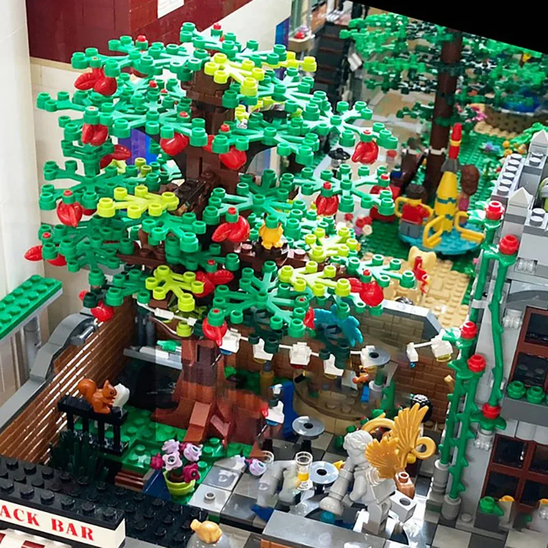 مزرعة شارع عرض Moc قوالب بناء شجرة التفاح مع تكنولوجيا نموذج الطيور كتل عيد الميلاد لتقوم بها بنفسك لعبة هدايا البناء #6