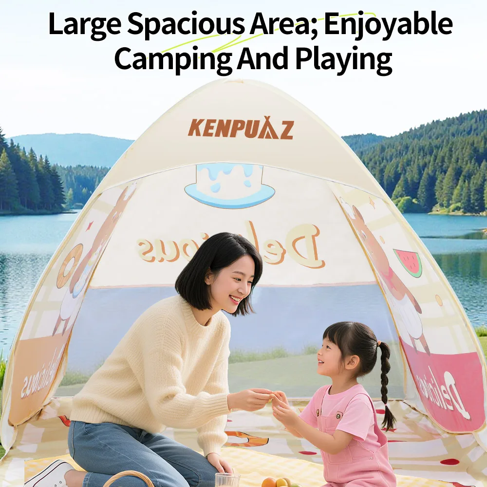 Kenpuaz praia à prova dwaterproof água barraca de família acampamento ao ar livre piquenique crianças tendas ventilar pop up aberto portátil para o bebê sombra sol
