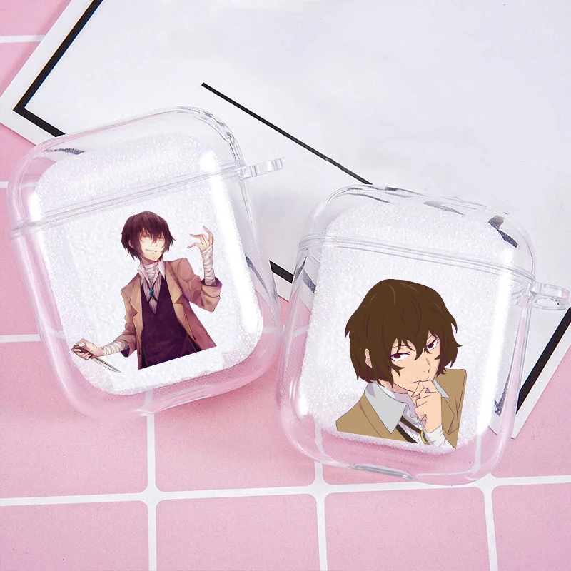 

Cute Anime Dazai Osamu Bungou Stray Dogs Soft silicone Case For AirPods Pro 1 2 3 4 Clear Wireless Bluetooth Earphone Box Cover
