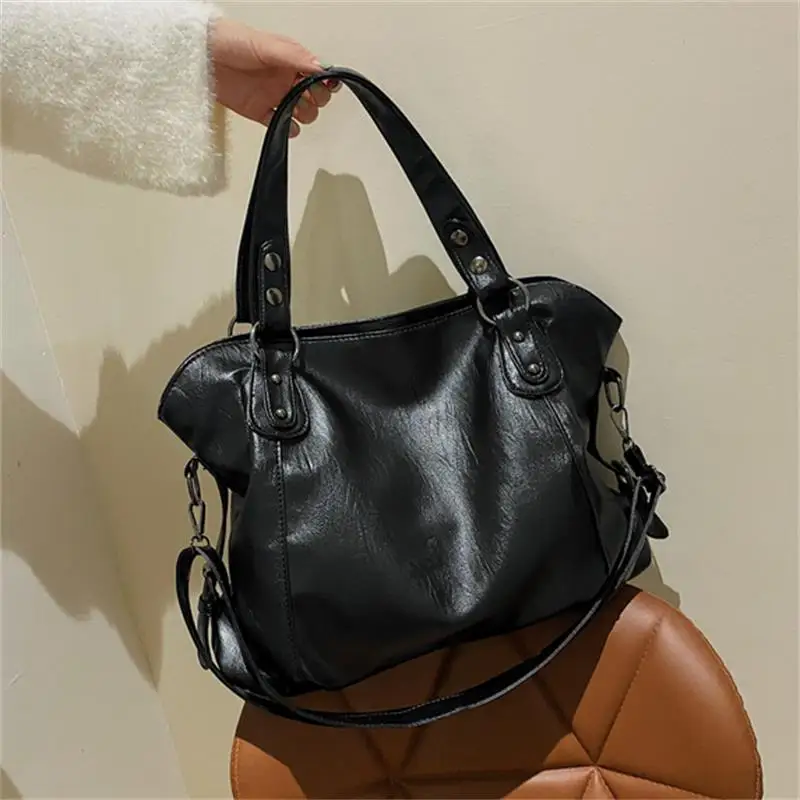 Classy Soft Leather Large Women\'s Bags New High Capacity Shoulder Bag Fashion Female Commuter Bag Big Shopper Tote Handbag